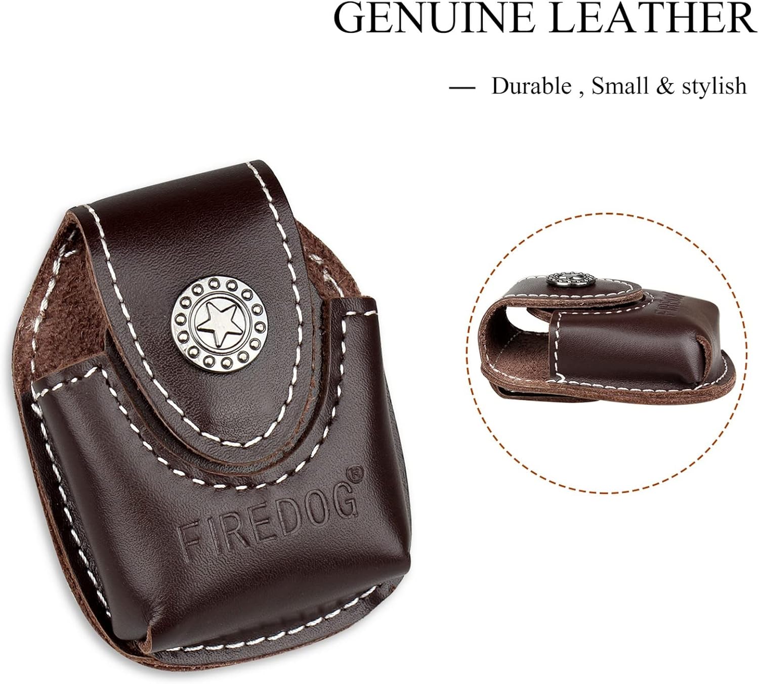 Cigarette Lighter Case 1PC Genuine Leather Lighter Pouch Hoder with Belt Loop CL27